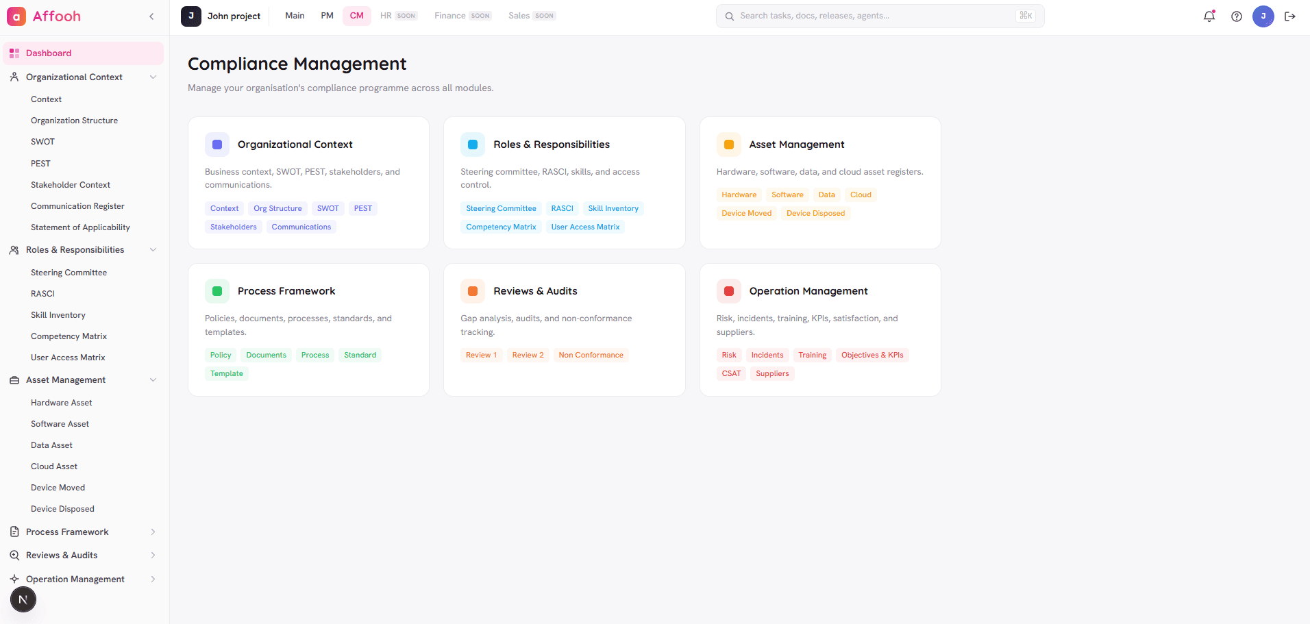 Compliance Management Application (SaaS)