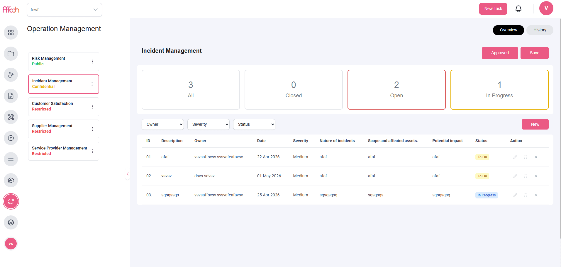 Compliance Management Application (SaaS)
